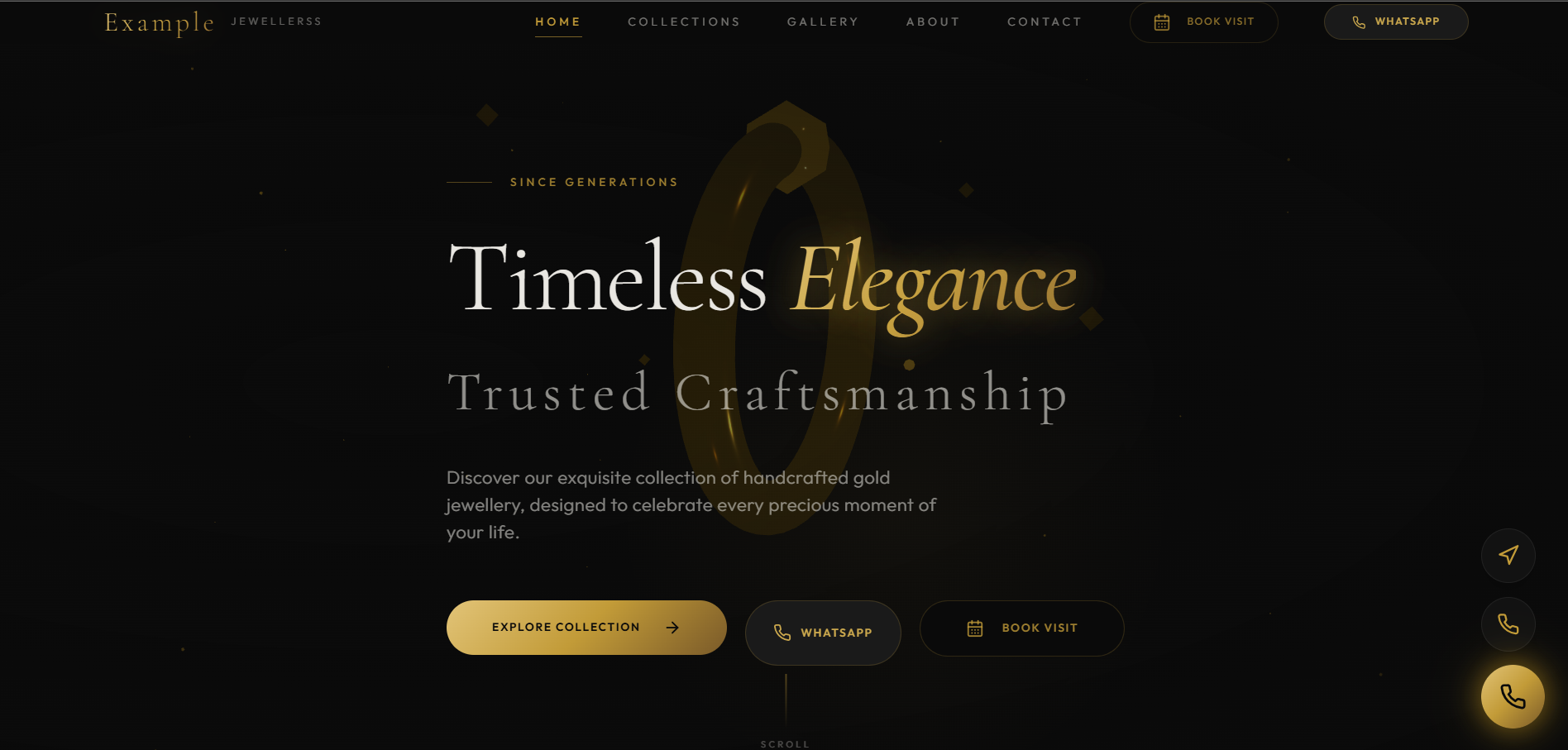 Jewellery Website — Luxury · Jewellery built by Sai Ganesha MS, website developer in Bengaluru, India
